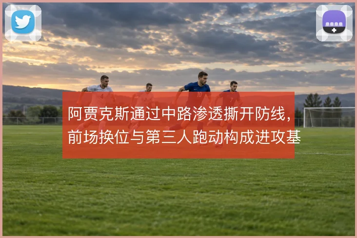 阿贾克斯通过中路渗透撕开防线，前场换位与第三人跑动构成进攻基础